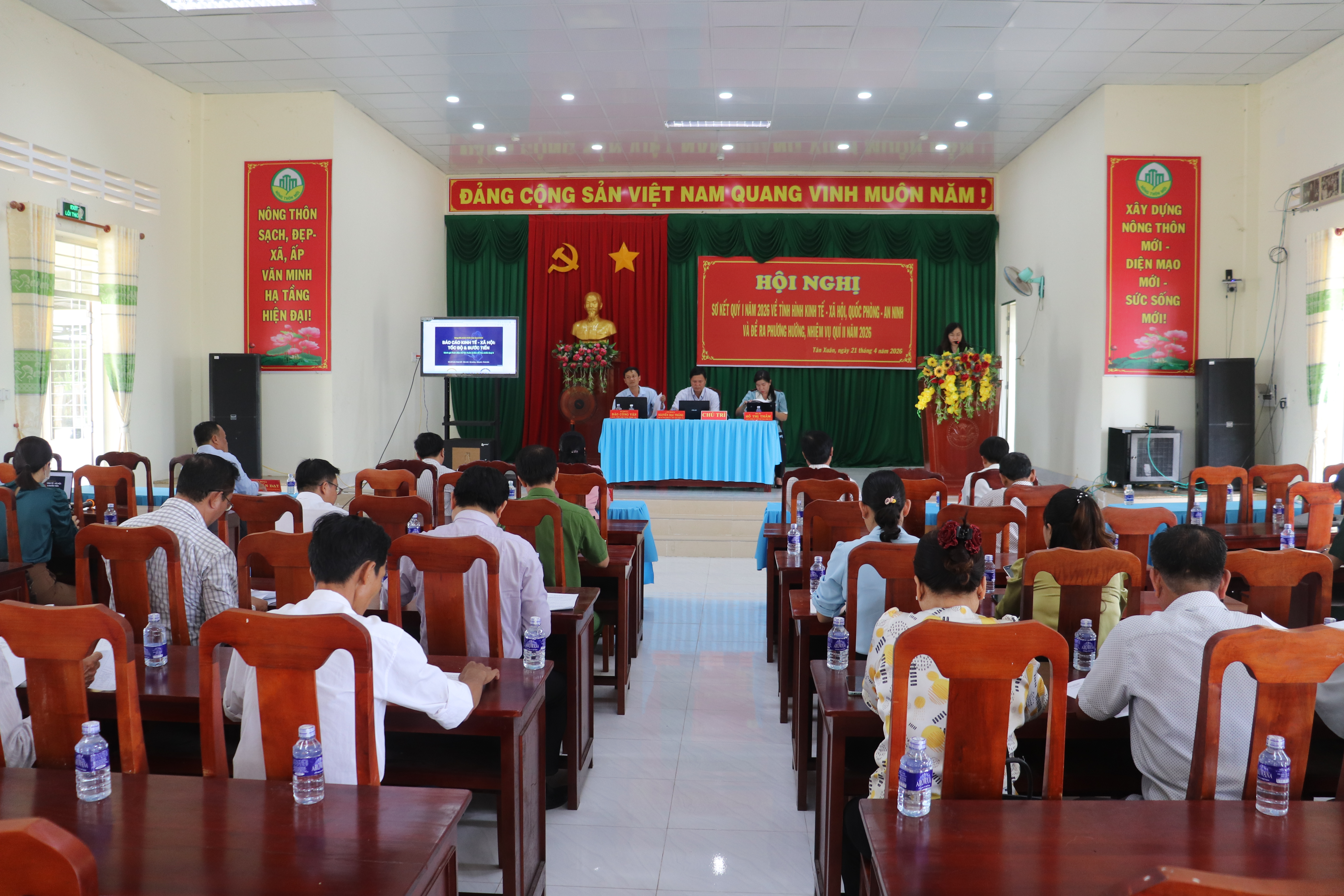Tân Xuân- Hội nghị sơ kết tình hình kinh tế-xã hội, quốc phòng-an ninh quý I/2026  và triển khai phương hướng, nhiệm vụ trọng tâm quý II/2026